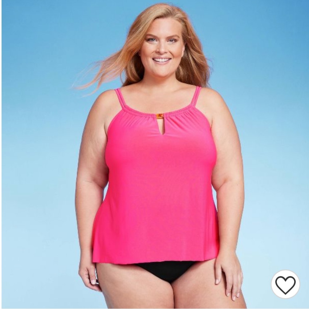 Women's High Neck Keyhole Tankini Top - Aqua Green®